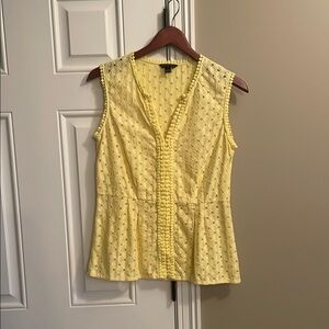 Banana Republic Yellow Sleeveless Peplum Blouse